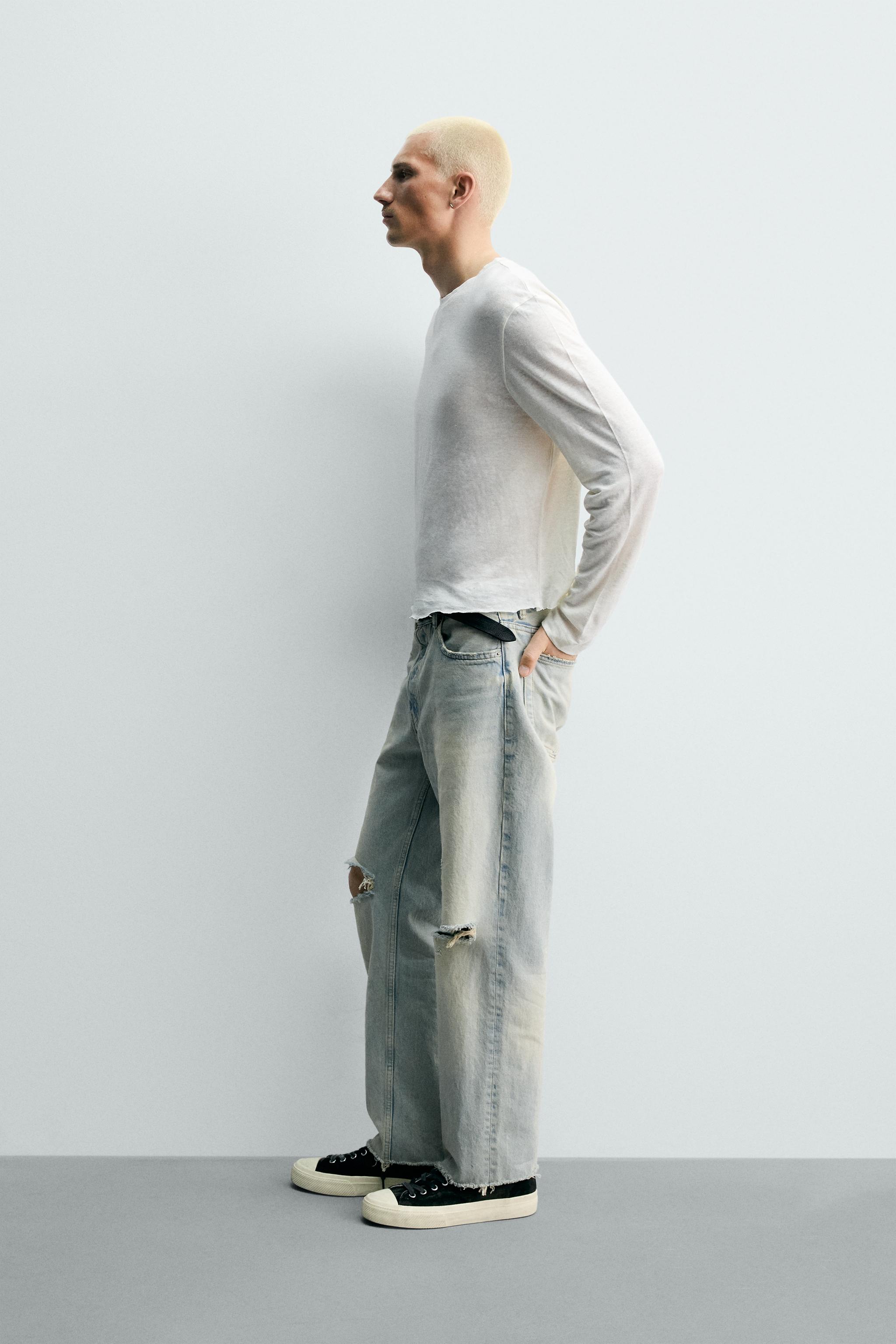STRAIGHT CROPPED FIT JEANS